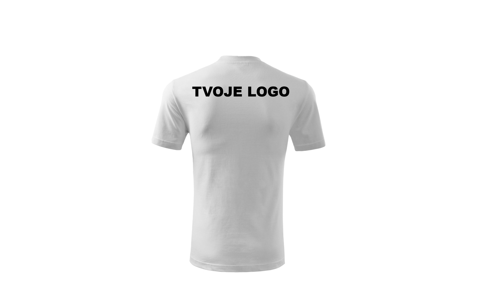 Biele tričko s vlastnou potlačou vhodné pre firmy a merch