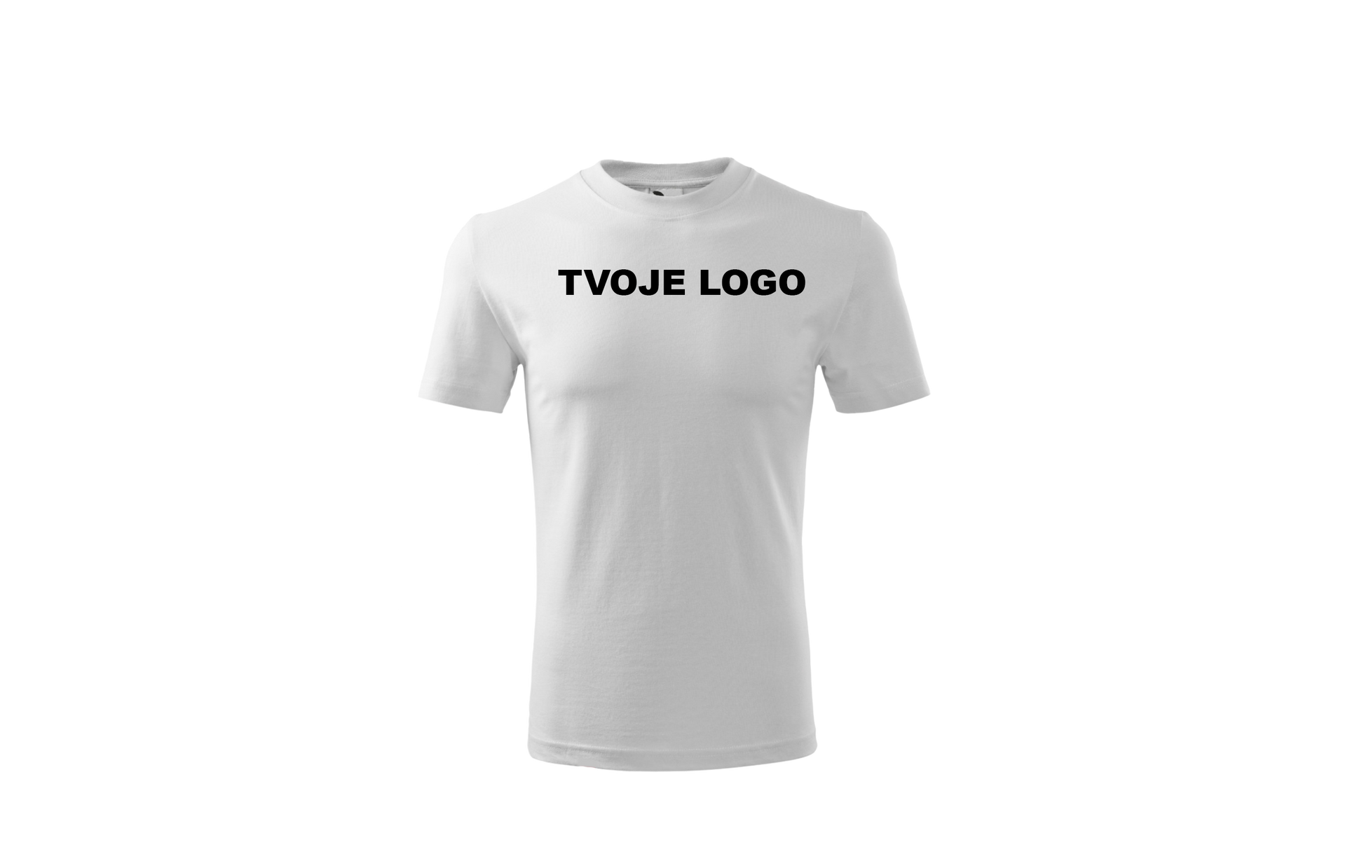 Biele tričko s vlastnou potlačou vhodné pre firmy a merch