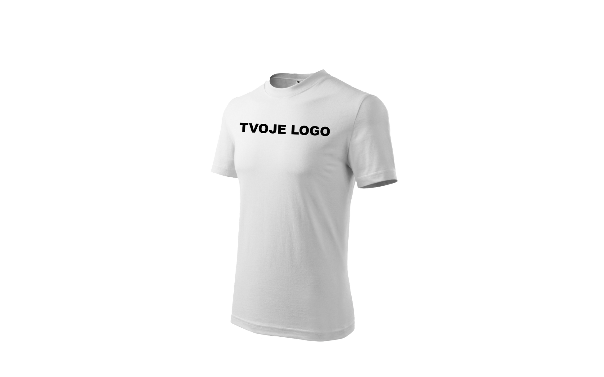 Biele tričko s vlastnou potlačou vhodné pre firmy a merch